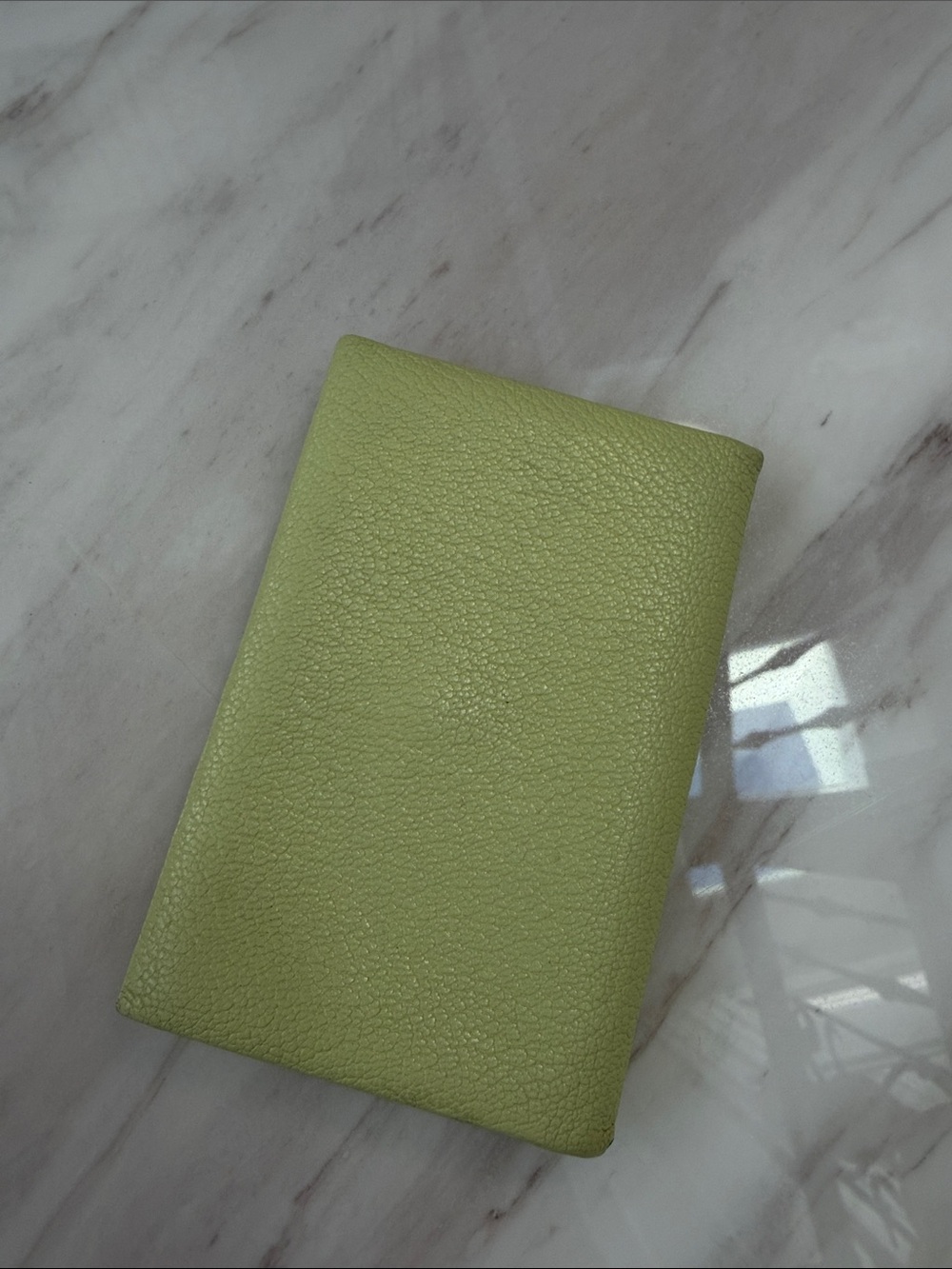 Hermes Light Green Textured Leather Wallet